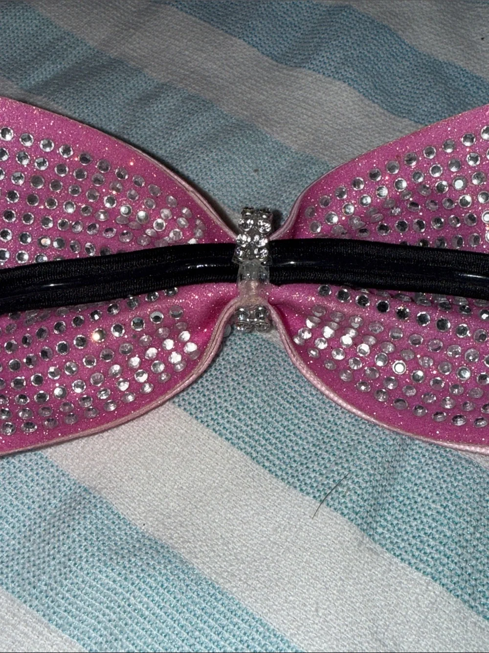 Sparkle Bow Headband for Kids - Pink Rhinestone Accent